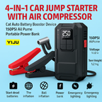 Heavy-Duty 4-in-1 Car Jump Starter with Air Pump and Power Bank
